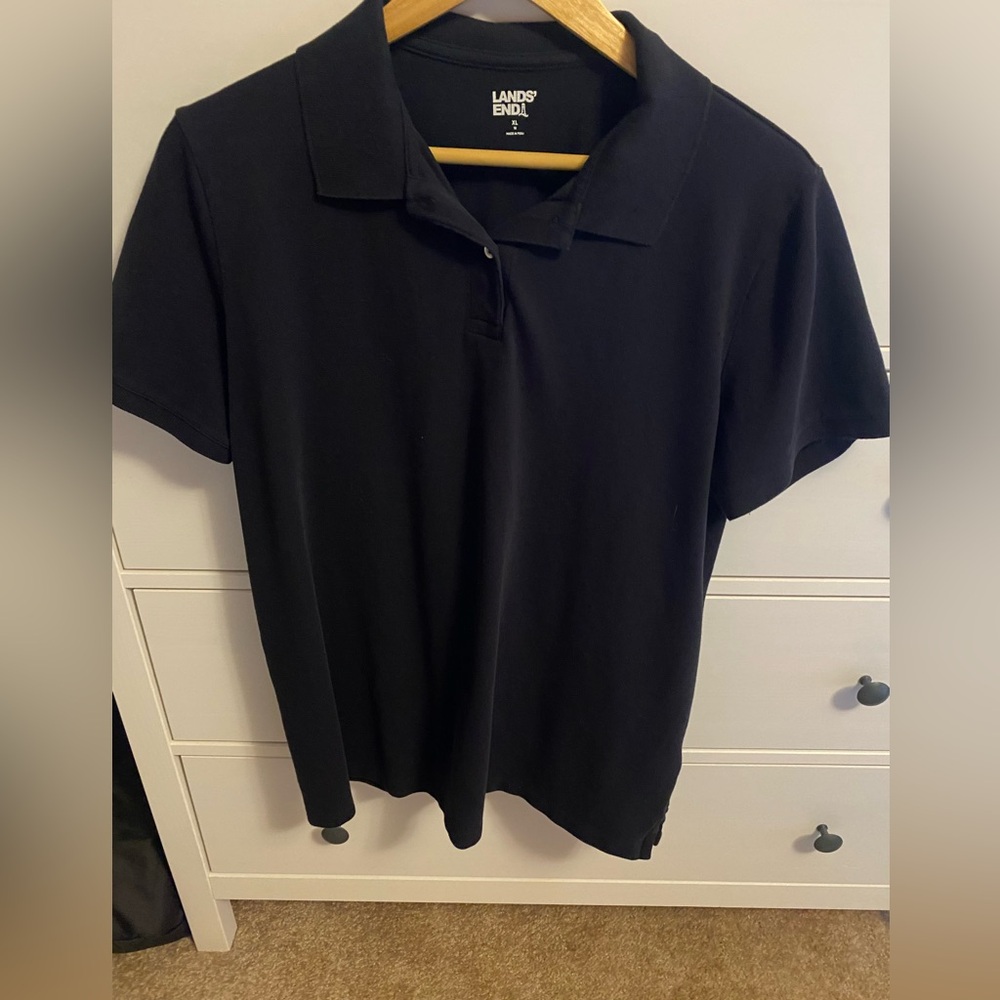 Lands End Polo, Women’s XL, black